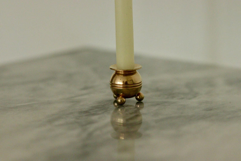 Pair of Mid-Century Swedish Brass Candle Holders by Skultuna