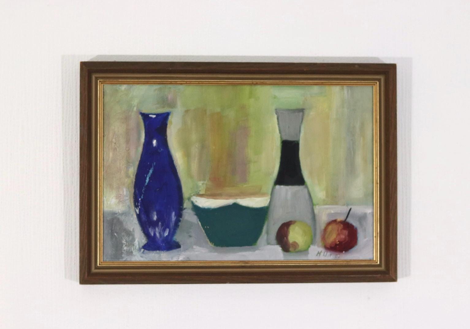 “Bowl, Vase and Fruit” by K. W. N.