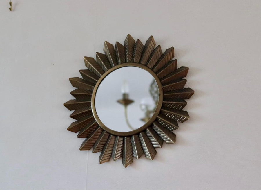 Vintage Style metal Sun Burst Wall Mirror
