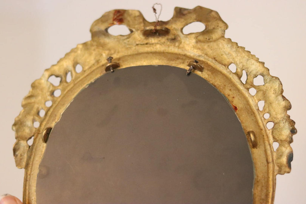 Pair of Swedish Brass Sconces with Mirror