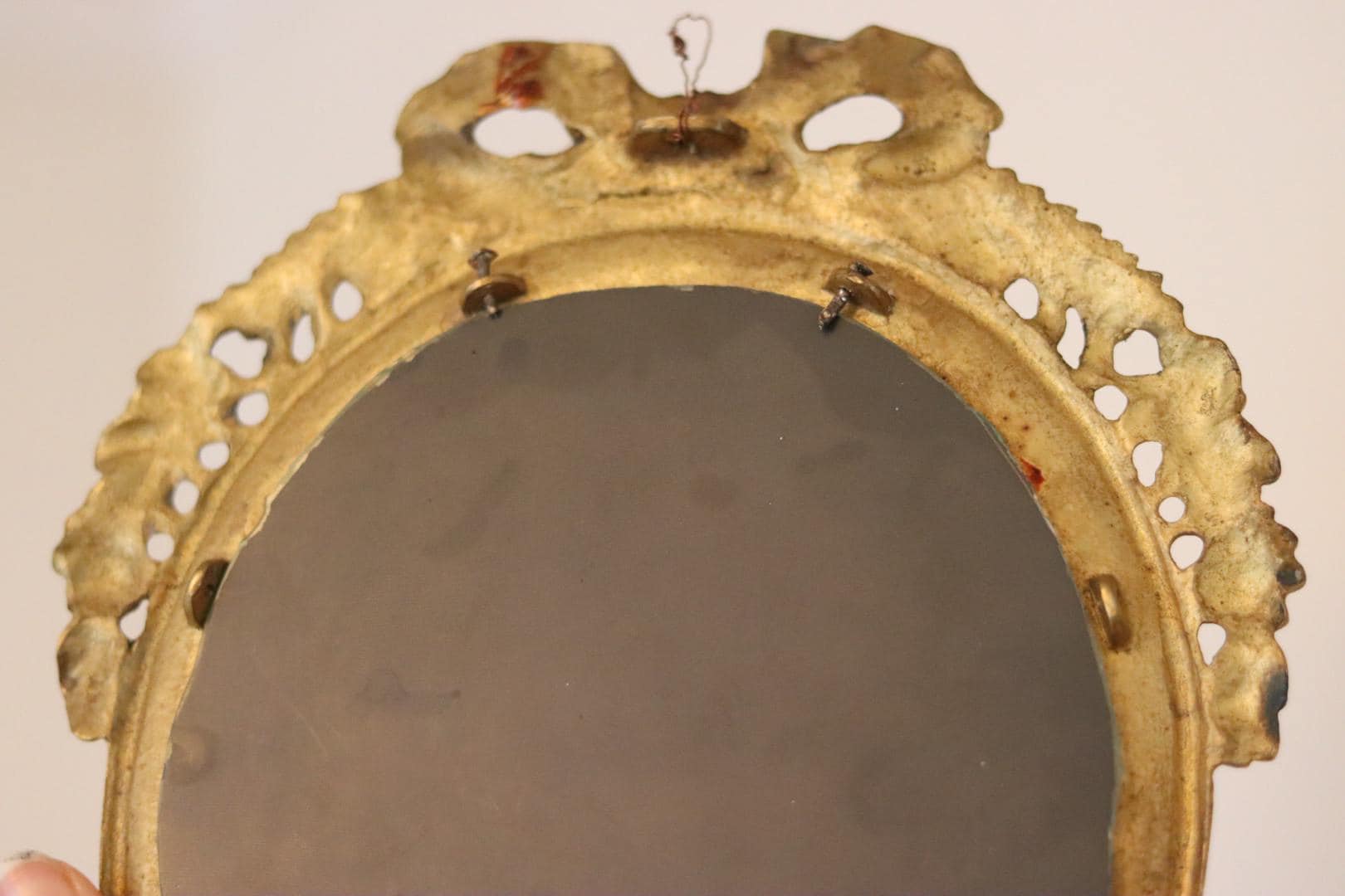 Pair of Swedish Brass Sconces with Mirror