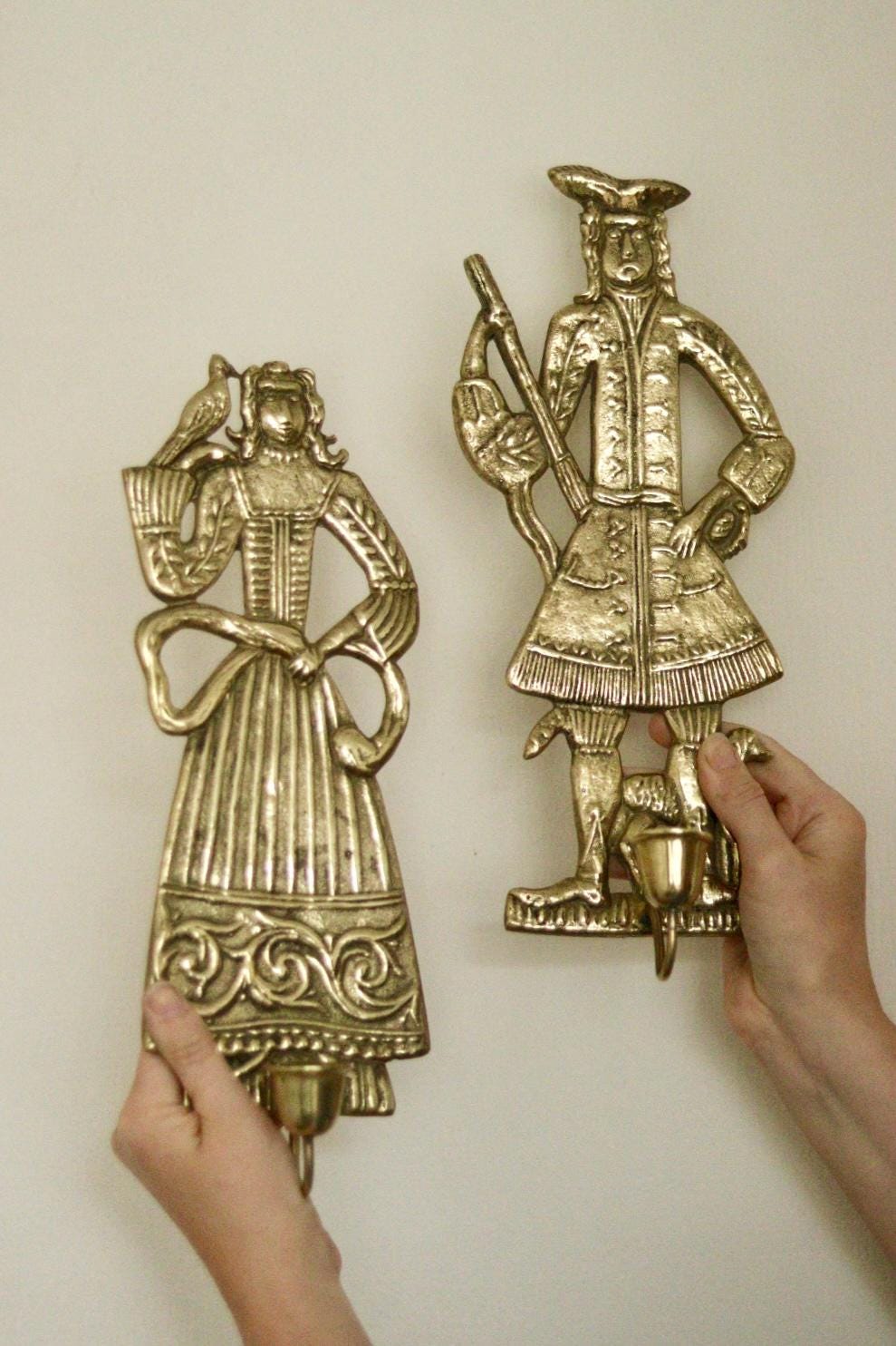 Pair of Mid-Century Brass Danish Sconces