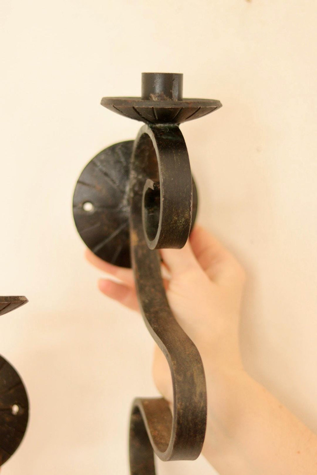 Pair of Mid-Century-Swedish Sconces with Black Coating