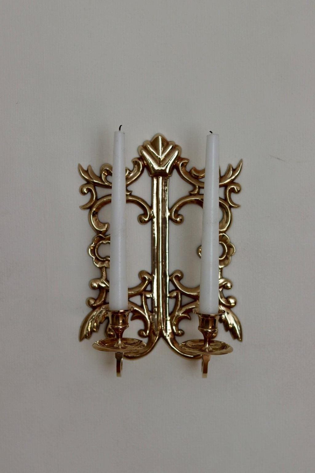 Single Mid Century Swedish Brass Sconce