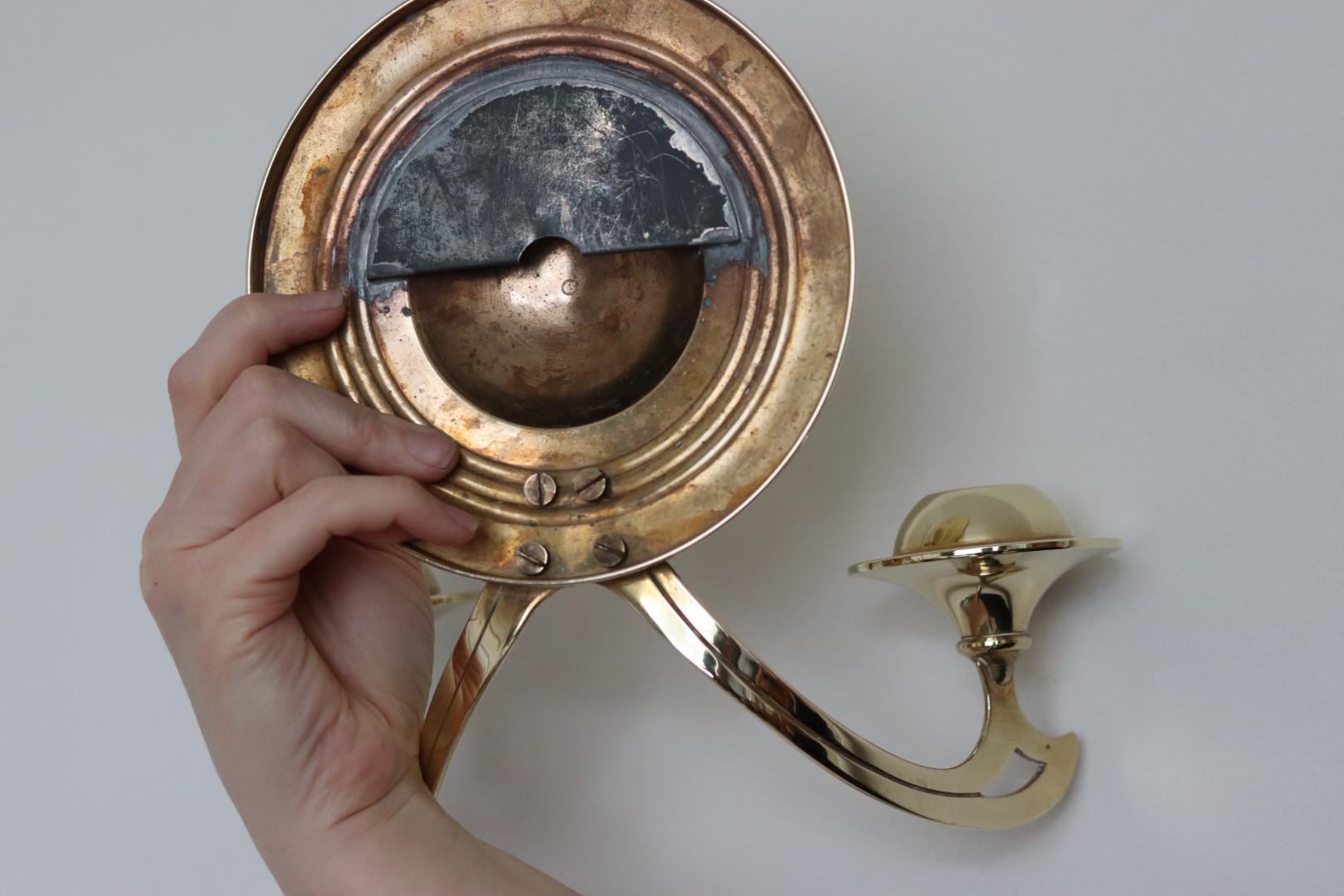 Pair Of Mid Century Swedish Brass Sconces
