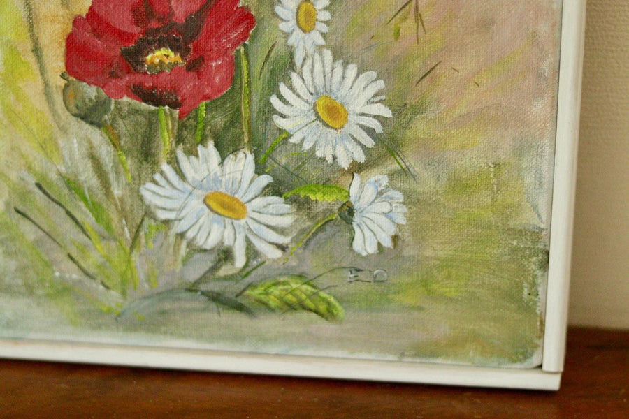 Mid-20th Century Still Life Oil on Canvas – Floral Painting