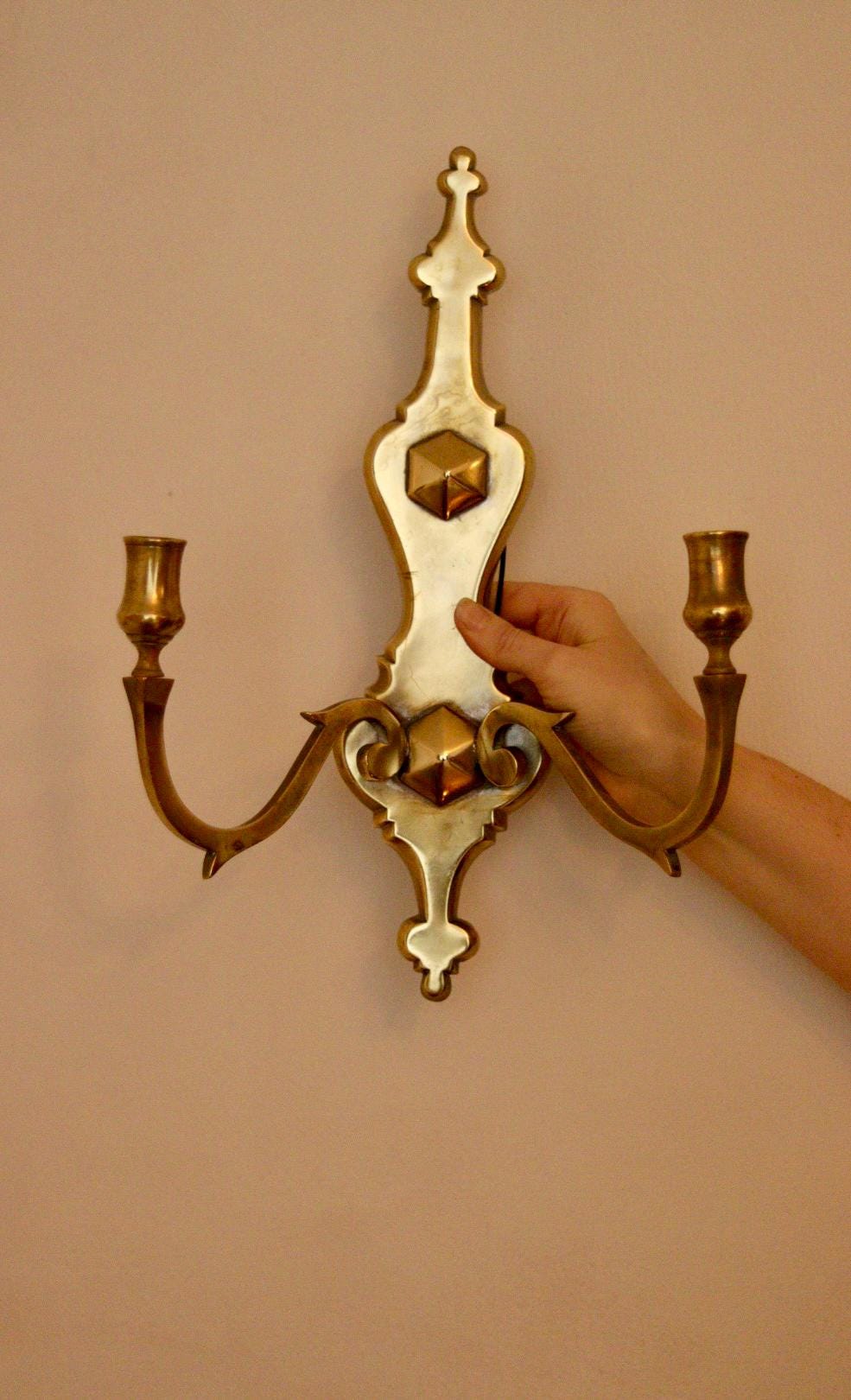 Pair of Antique  Brass Sconces