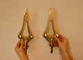 A Pair of Vintage Brass Sconces
