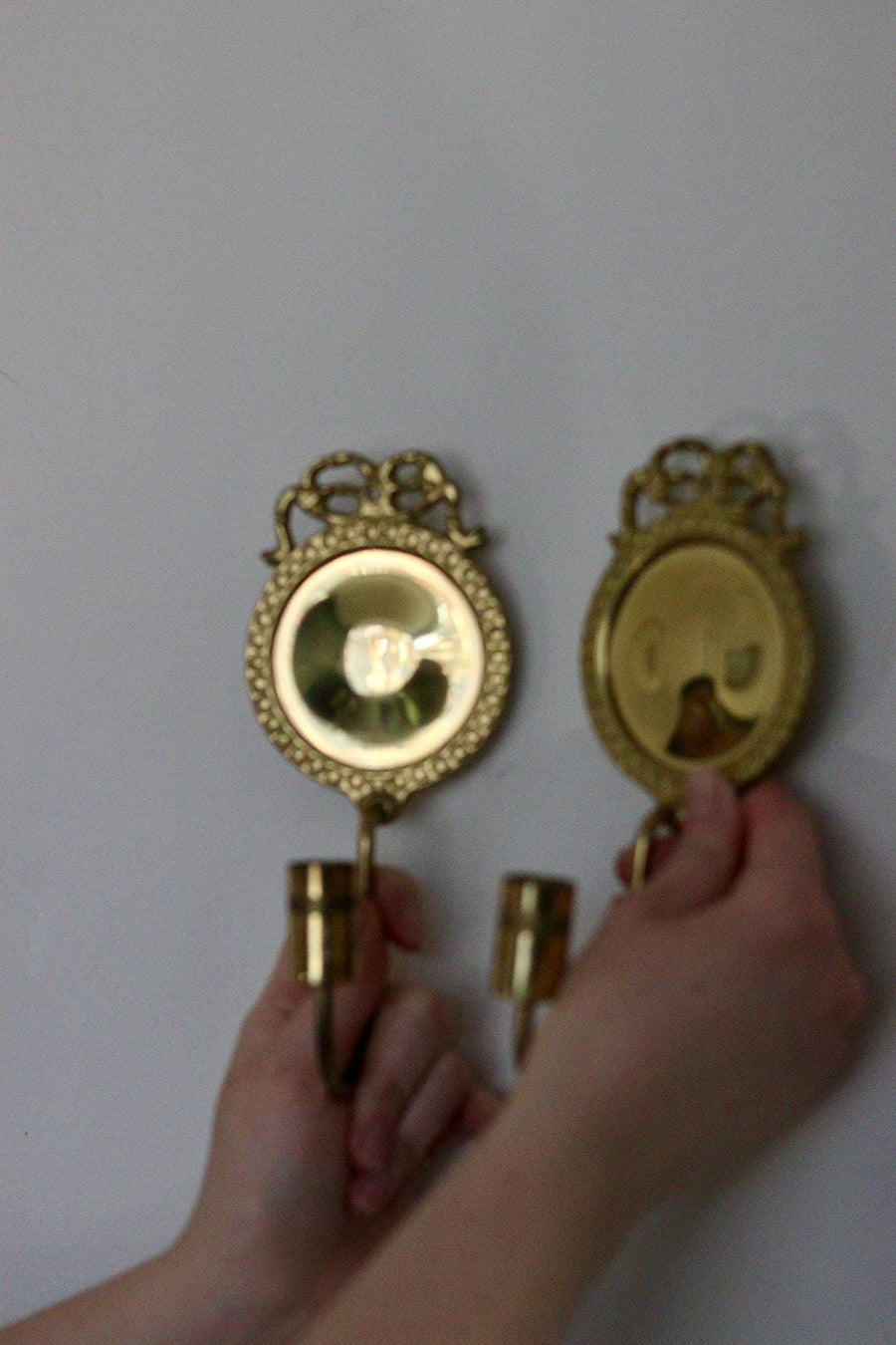 Pair Of Mid Century Swedish Brass Sconces by Arvika