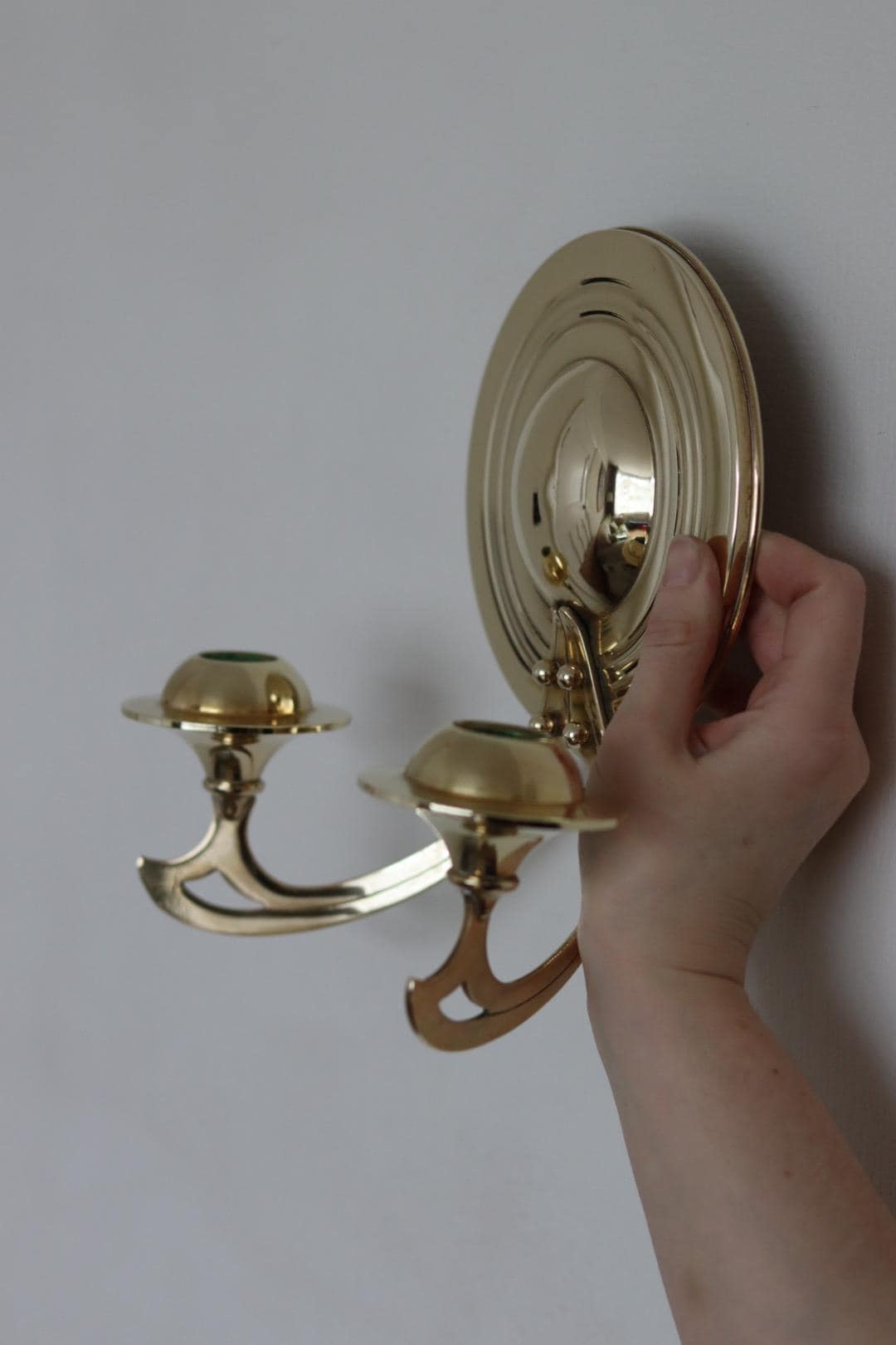 Pair Of Mid Century Swedish Brass Sconces
