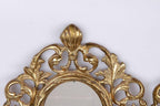 Pair of Antique French Brass Sconces with Mirror