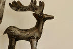 Pair of Swedish Pewter/Metal Reindeer Sculpture