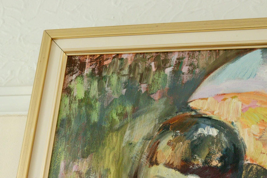 X-Large Original Swedish Oil on Canvas ““Two Women”