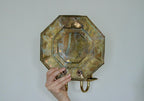 Pair of  Swedish Brass Octagonal Sconce with double arm Design
