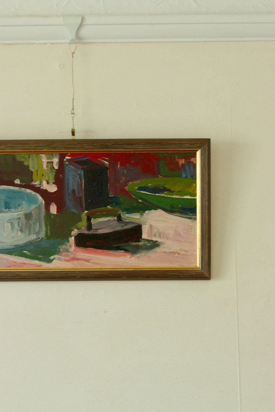 Original Swedish Oil on Panel Still Life with Iron and Pot by Hugo Nyman