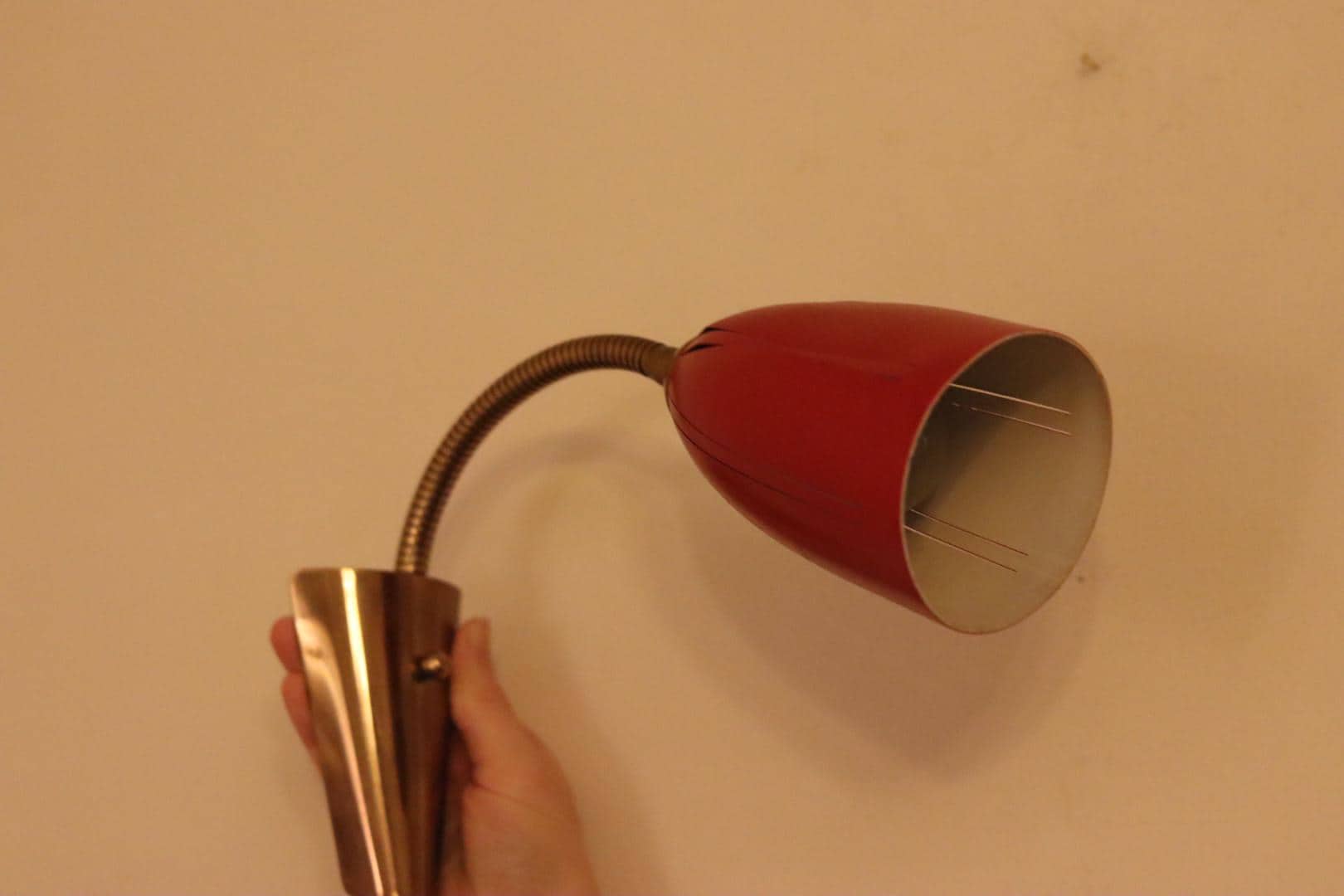 Vintage Red Wall Sconce, Swedish