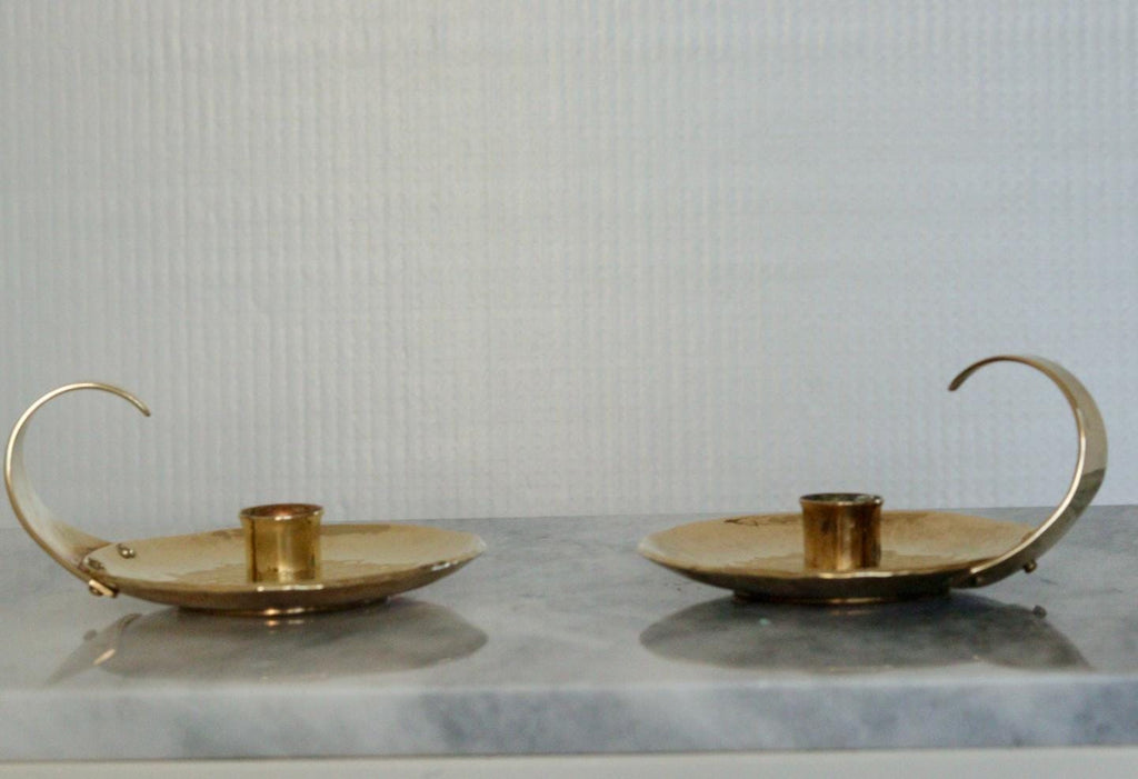 Pair of Swedish Mid-Century Candlestick Holder by Skutuna