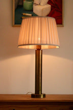 Tall Swedish Brass Bobbin lamps by Bergboms
