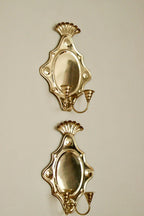 Baroque Style Large Mid-Century Brass Swedish Sconces