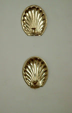 Pair of Vintage Brass Sconces with Scallop Detail