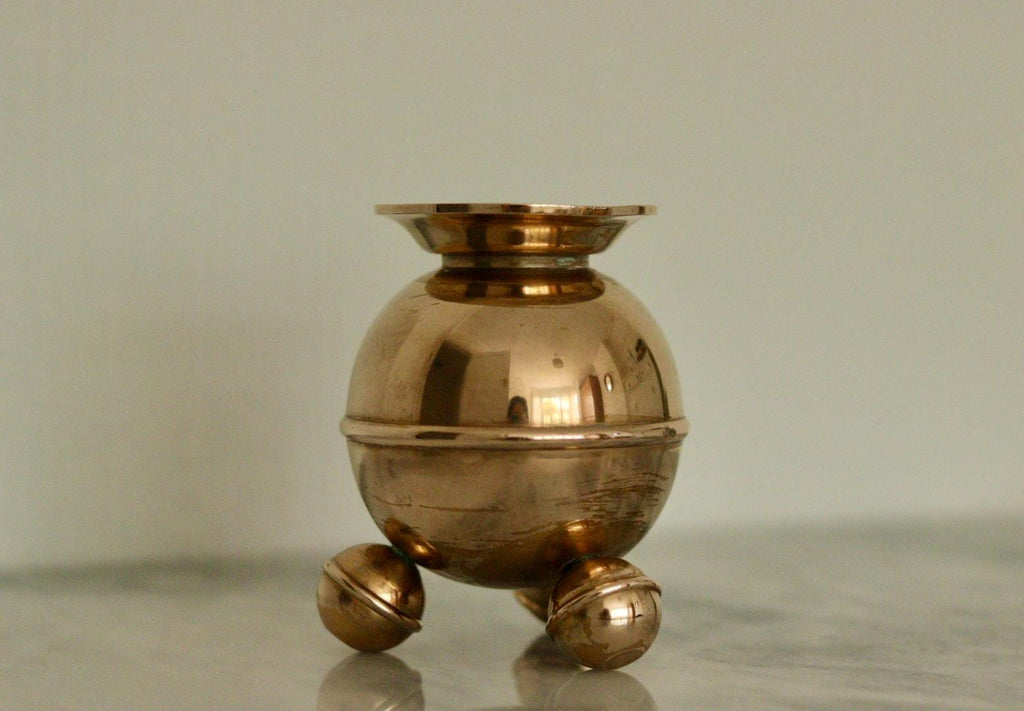 Pair of Mid-Century Swedish Brass Candle Holders