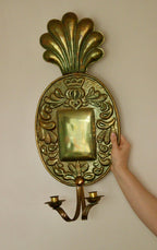 Pair Of Large Mid Century Swedish Brass Sconces