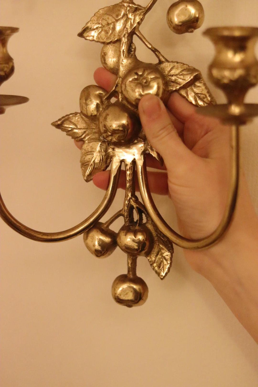 Pair Of Vintage Brass Bow Sconces