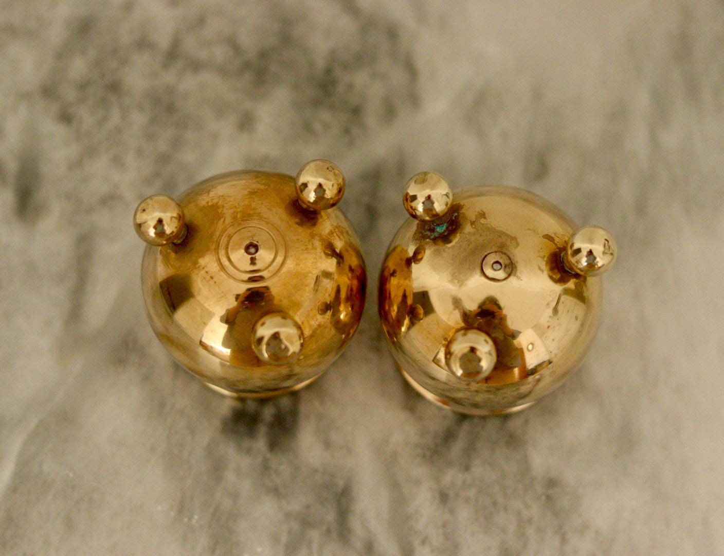Pair of Mid-Century Swedish Brass Candle Holders