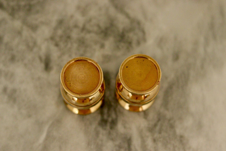 Pair of Mid-Century Swedish Brass Candle Holders