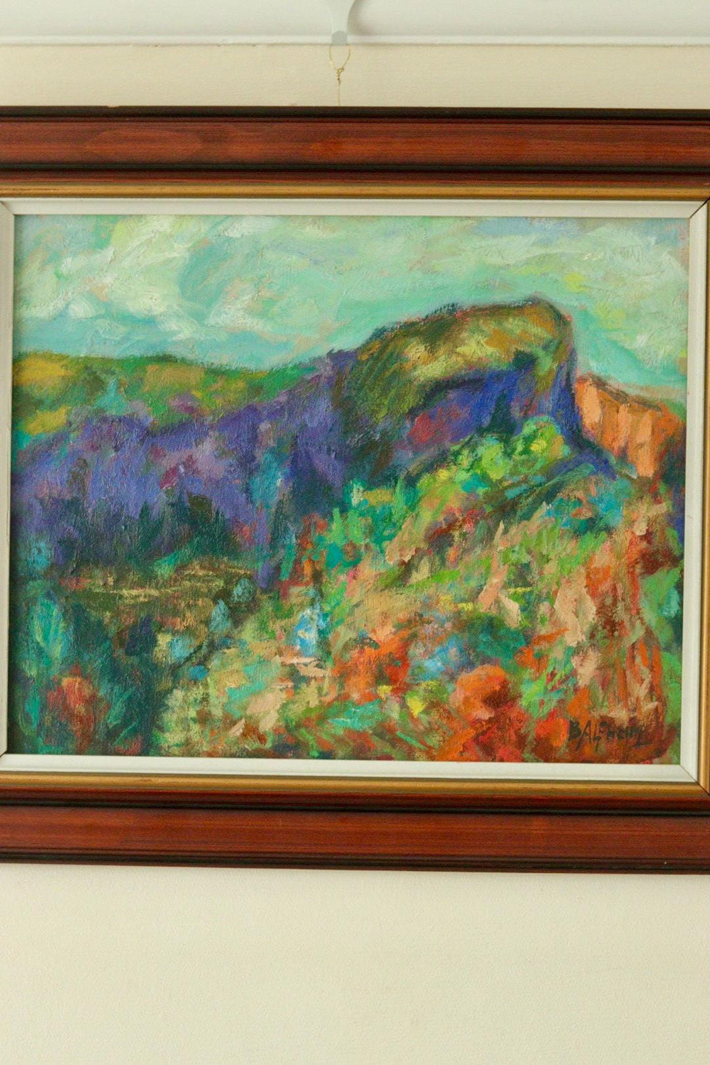 Original European Vintage Oil on Canvas – “Vivid Landscape”