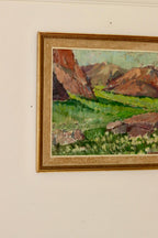 Mid-Century Oil Painting "Mountain Scene"