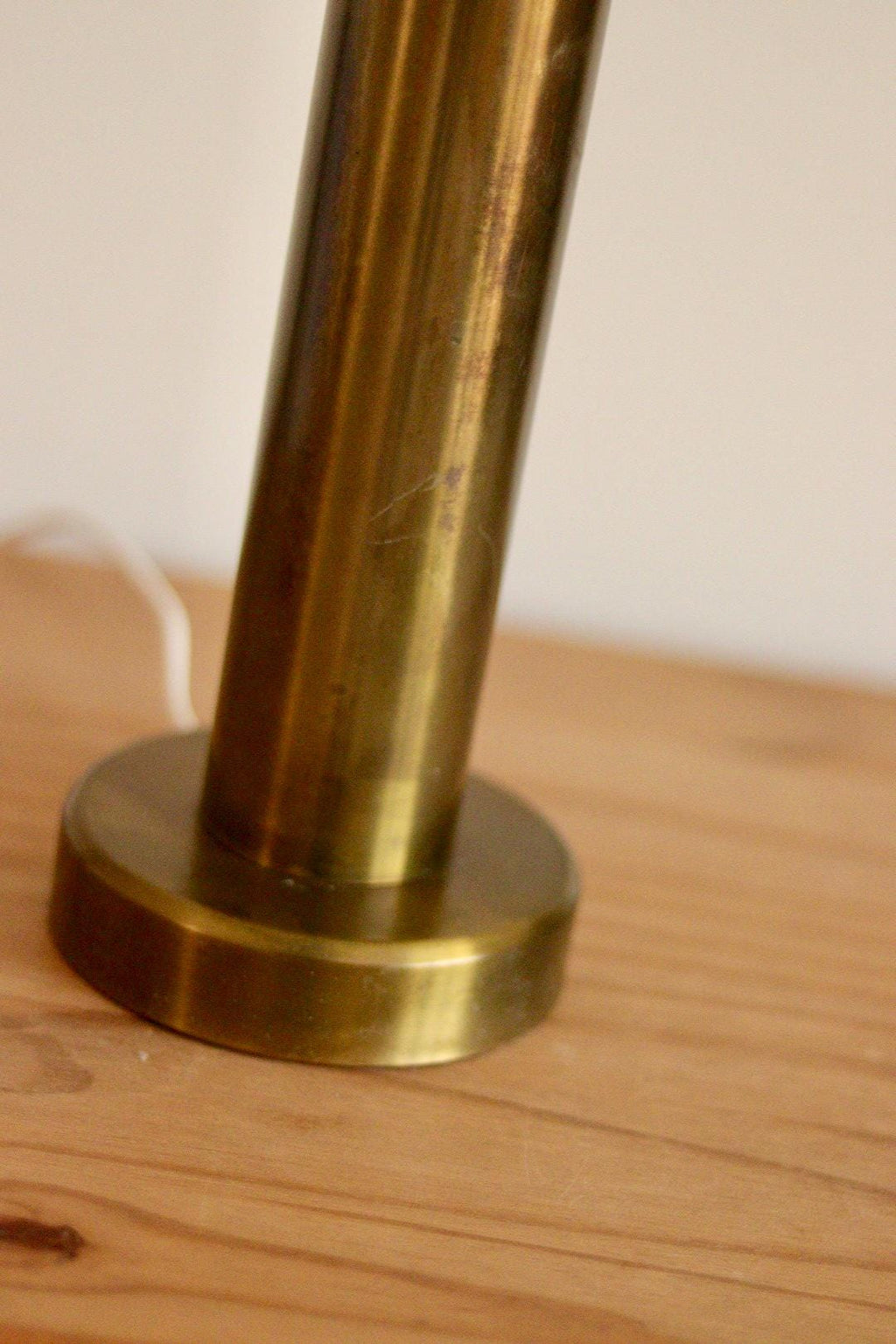 Tall Swedish Brass Bobbin lamps by Bergboms