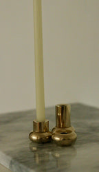 Trio of Mid-Century Swedish Brass Candle Holders