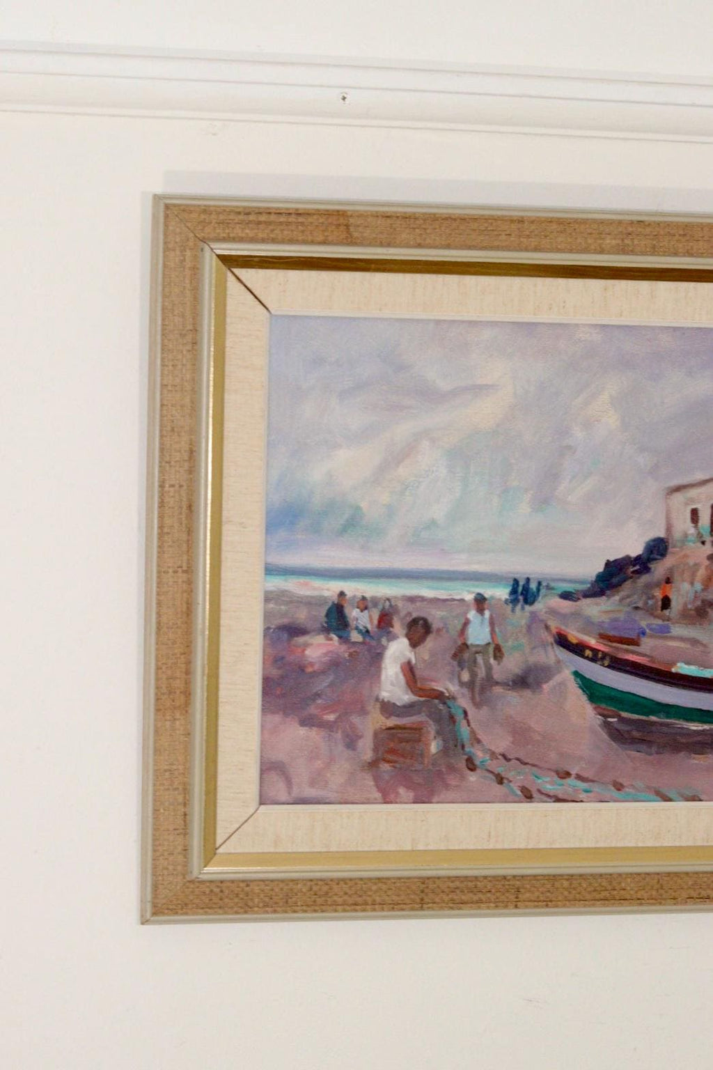 Mid-Century Original Swedish Oil on Canvas "Mediterranean"