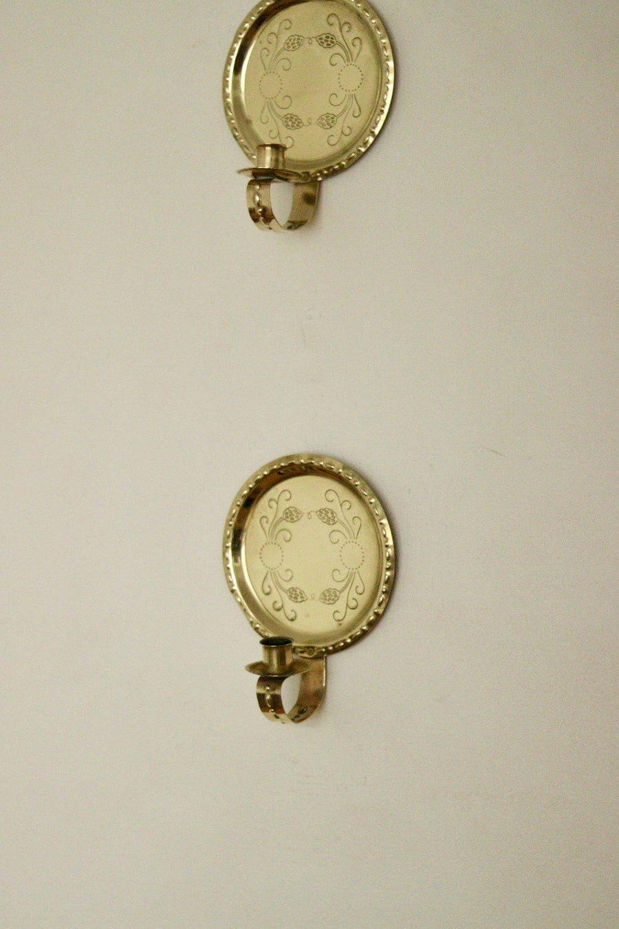 Pair Of Mid Century Swedish Brass Sconces