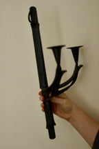 Vintage Wrought Iron Sconce with Black Coating