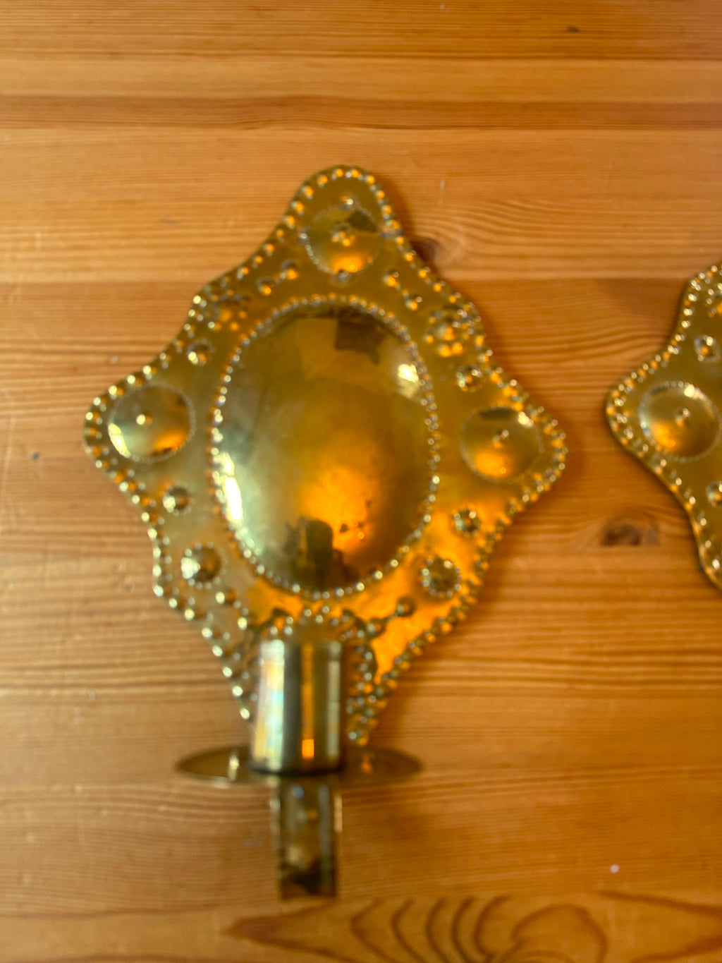 Reserved Pair Of Mid Century Swedish Brass Sconces