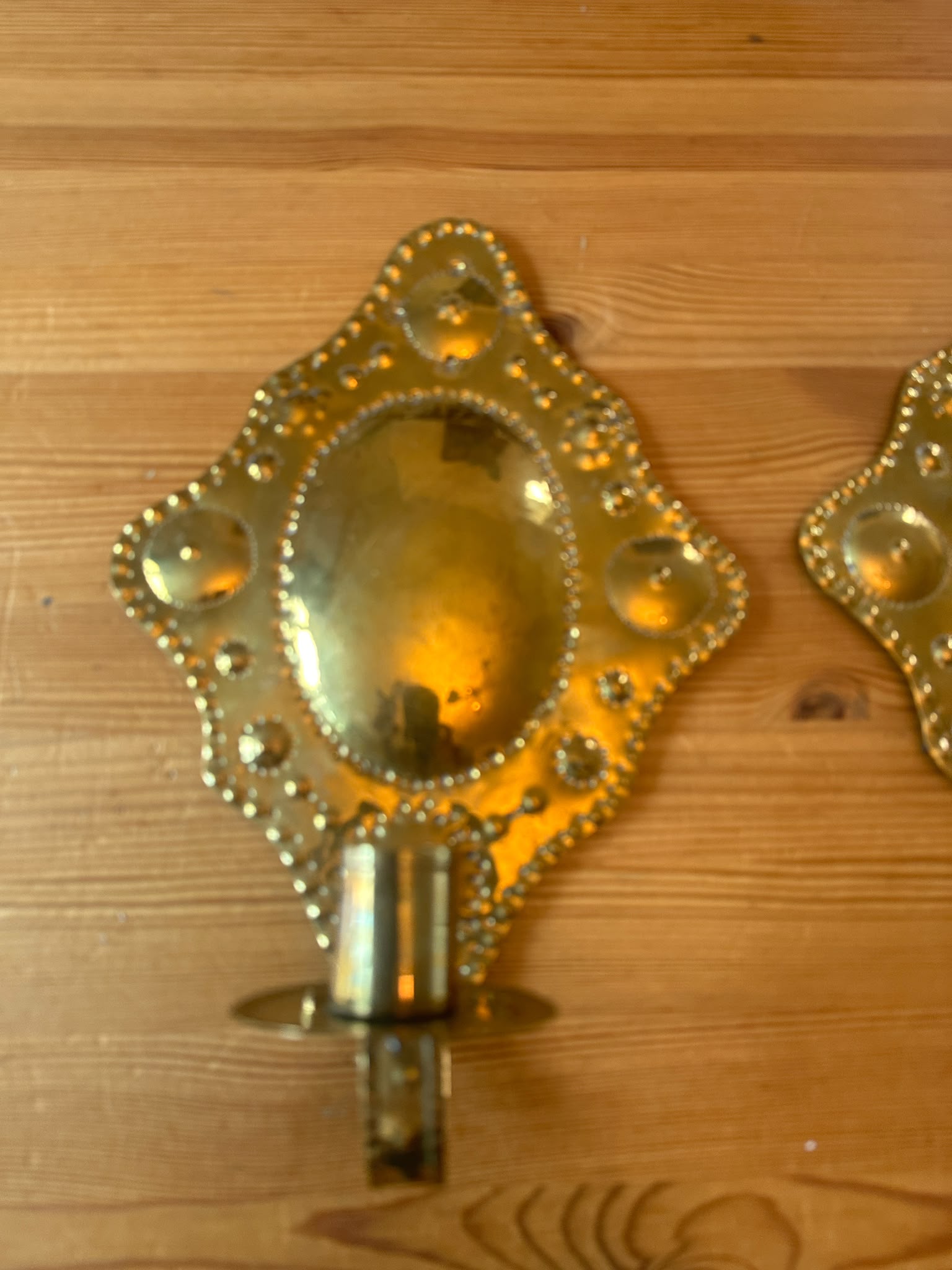Reserved Pair Of Mid Century Swedish Brass Sconces