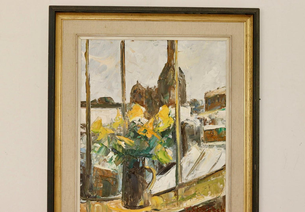 "Yellow Flowers by a Window"  by T. Stenbäck
