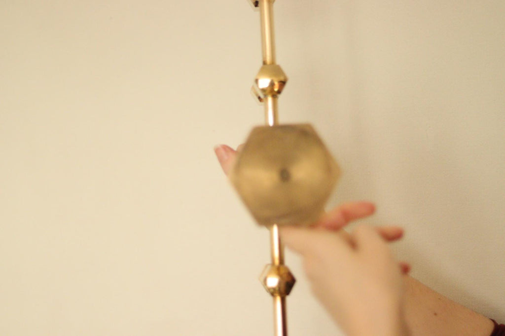 Swedish Brass Five Arm Candelabra By Gusum