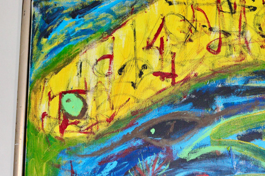 Original Swedish Mid-Century Oil On Panel Painting " Abstract "