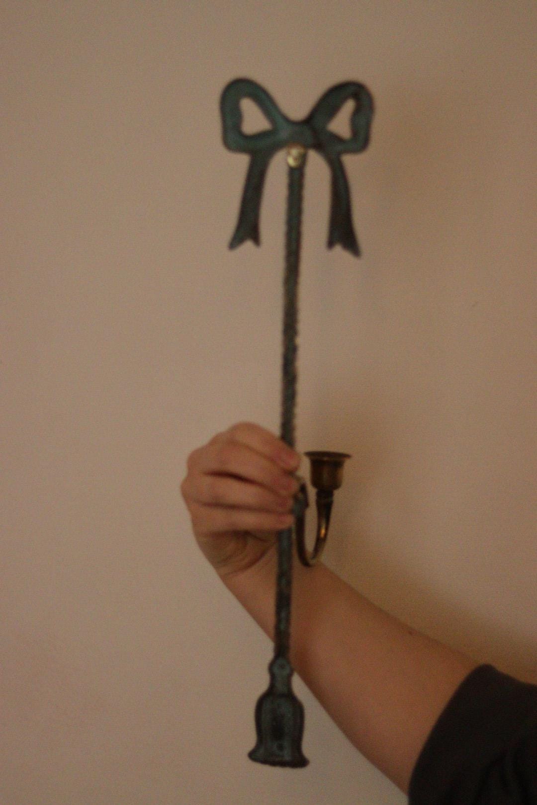 Large Vintage French Brass Bow Sconce