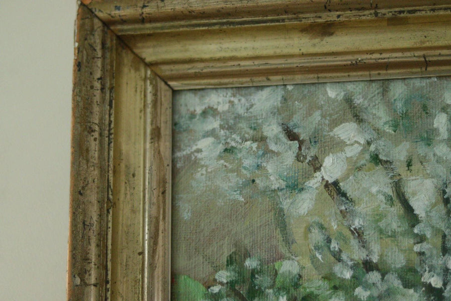 Original Swedish Mid Century Oil on Panel –Trees in Blossom