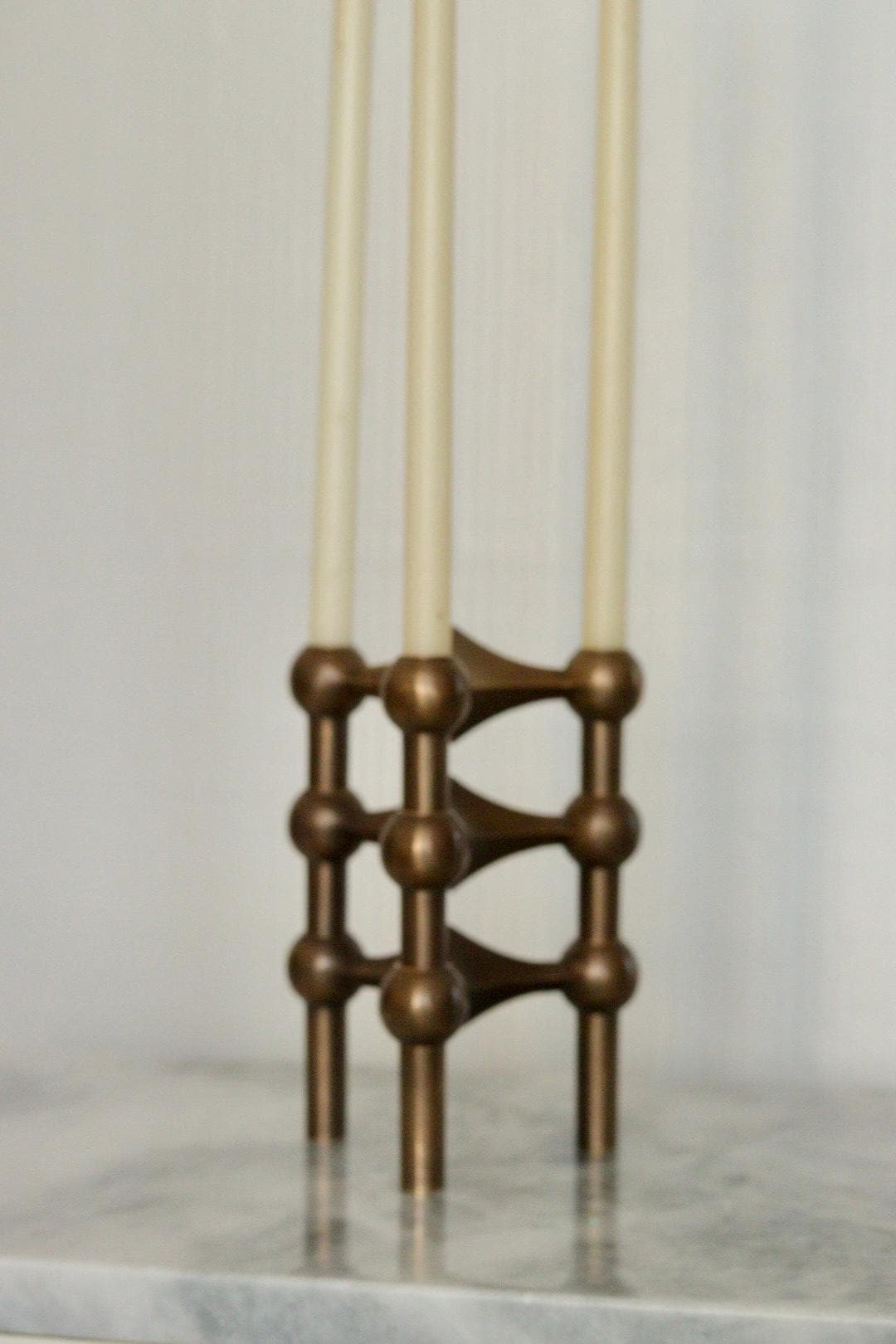 Trio of Vintage Brass Candle Holder by Stoff Nagel