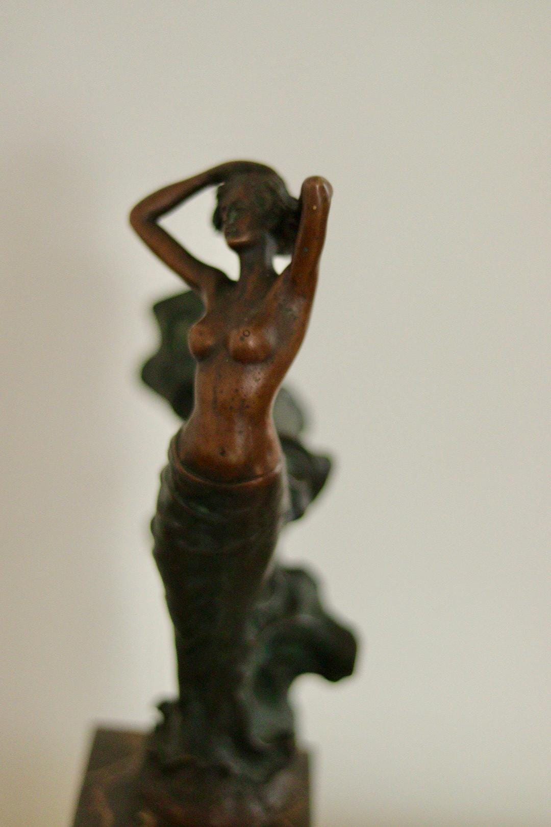Vintage Bronze Sculpture of Nude Female by JB Deposee, Paris, France