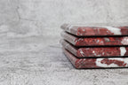 Set of 4 - Madeji Red Square Marble Coasters