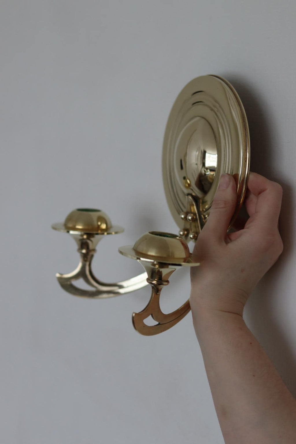 Pair Of Mid Century Swedish Brass Sconces