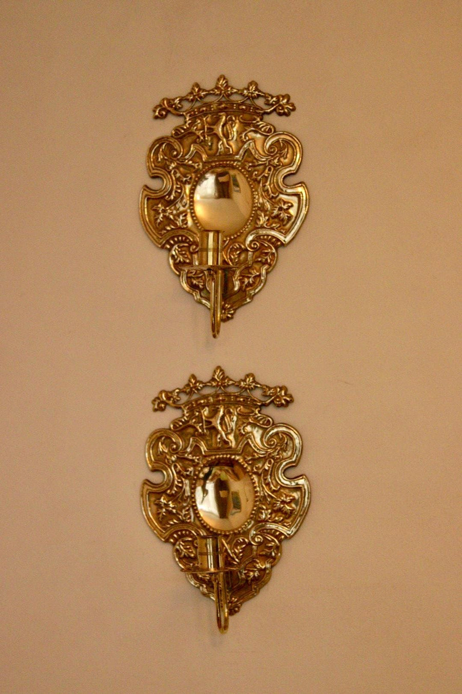 Pair Of Mid Century Swedish Brass Sconces