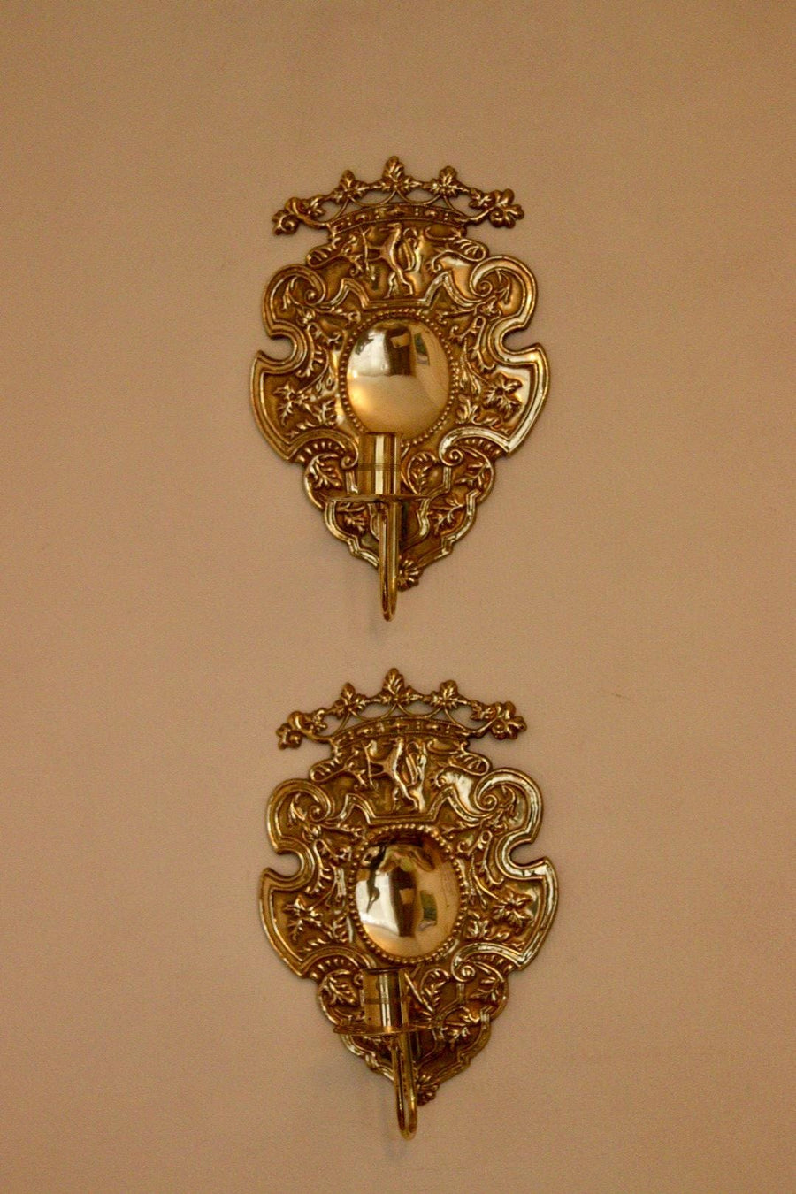 Pair Of Mid Century Swedish Brass Sconces
