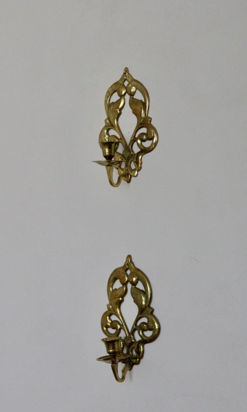 Pair Of Mid Century Swedish Brass Sconces